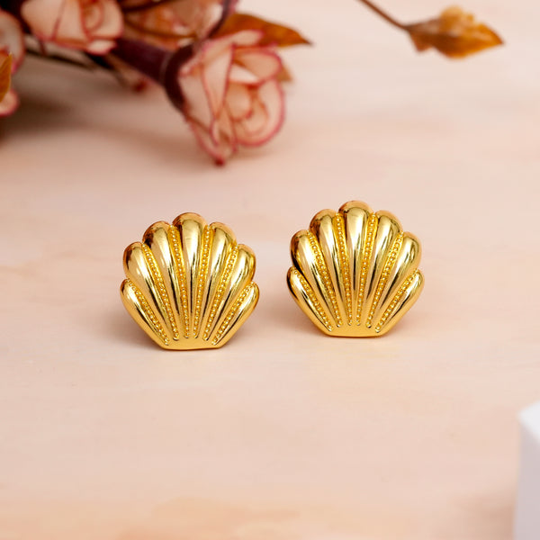 Golden Sea Shell Studs
