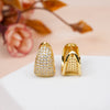 Golden Double side CZ earrings