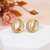 Golden Double side CZ earrings