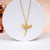 Golden Dragonfly Single Stone CZ Plating Pendant