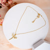 Golden Dragonfly Single Stone CZ 18k Plating Pendant