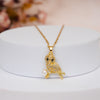 Golden Owl Pearl Pendant with Chain