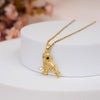 Golden Owl Pearl Pendant with Chain