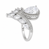 Silver Water Droplet Zircon Ring