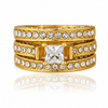 Golden European Style Zircon Ring (Set of 3 Rings)