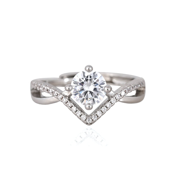 Silver Geometric Design Ring