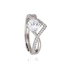 Silver Geometric Design Ring
