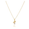 Golden Little Bear Pink Star Zircon Pendant