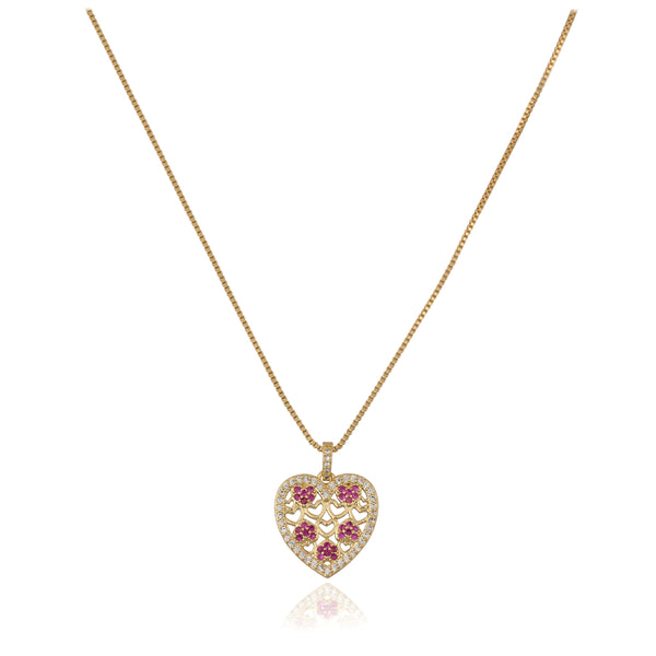 Red Zircon Heart Pendant