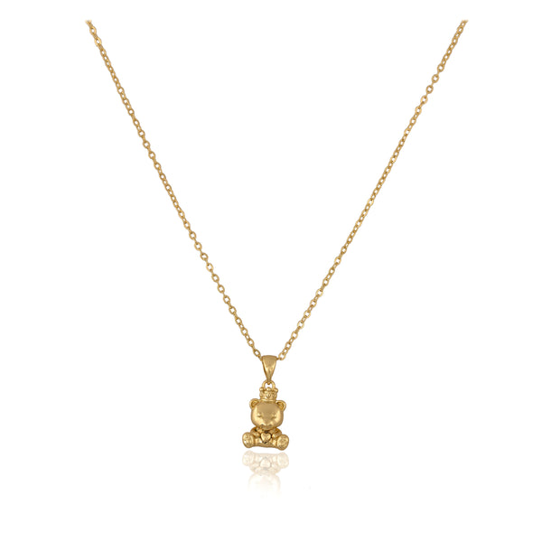 Golden Bear Heart Shaped Pendant