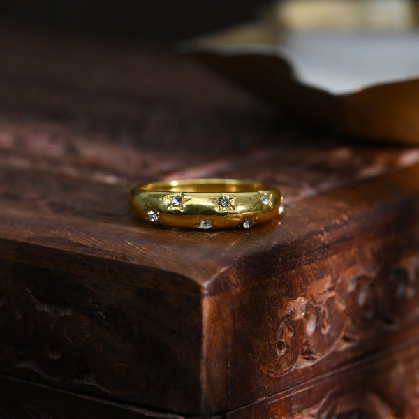 Gold Plated Retro Star Ring