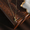 Golden Little Bear Pink Star Zircon Pendant