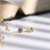 Gold Plated Flower Zircon Ear Studs