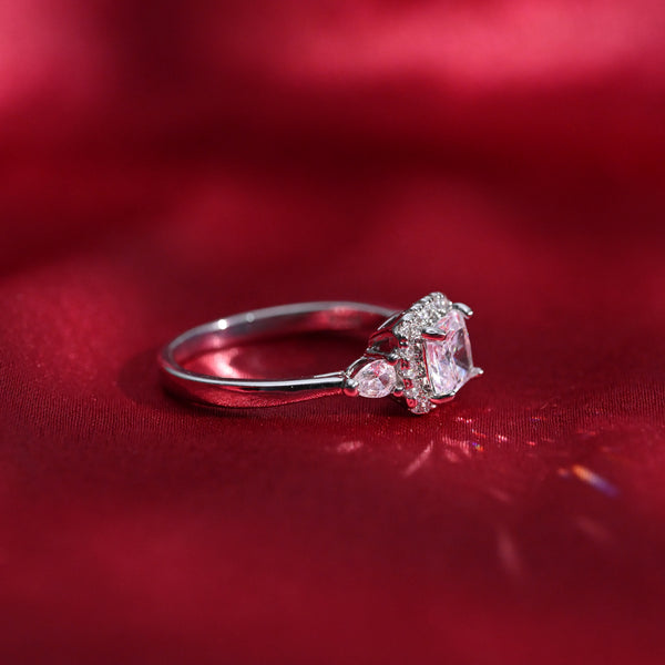 Silver Princess Style Zircon Ring