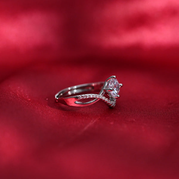 Silver Geometric Design Ring