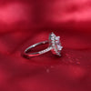 Silver Elipse Eye Design Zircon Ring