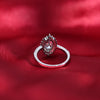Silver Elipse Eye Design Zircon Ring