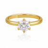 Gold Plated Single Stone Crown Ring