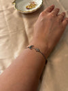 Rhodium Floral Moon Bracelet