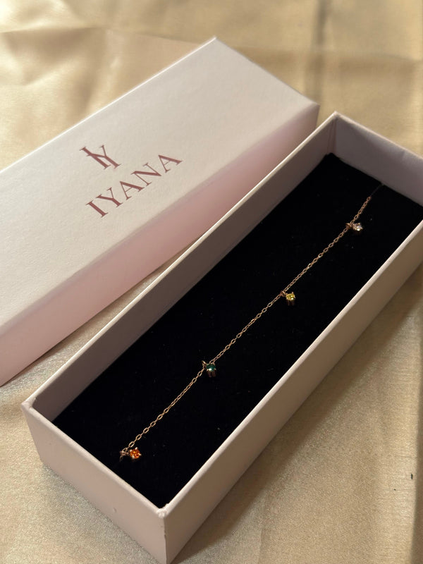 Multistone charm Anklet