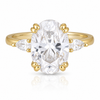 Gold Plated Oval Shaped Zircon Ring