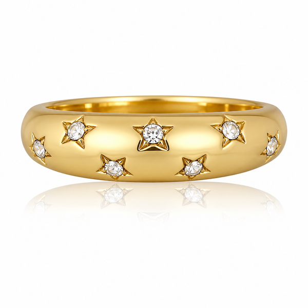 Gold Plated Retro Star Ring