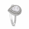 Silver Pear shaped Zircon Ring