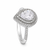 Silver Pear shaped Zircon Ring