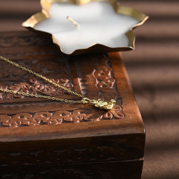 Golden Bear Heart Shaped Pendant
