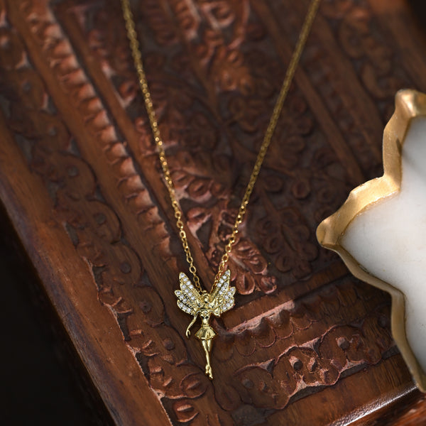 Golden Girl Wings Zircon Pendant
