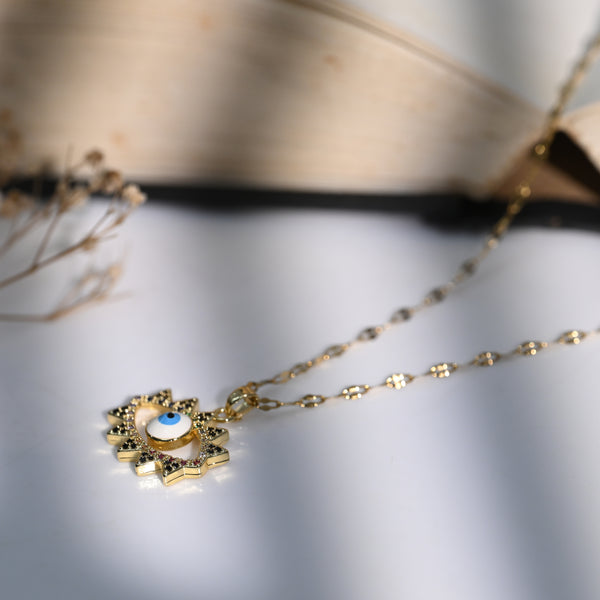 White Evil Eye Pendant