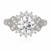 Silver Snowflake Zircon Ring