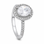 Silver Oval Shaped Big Zircon Ring