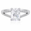 Silver Square Zircon Ring