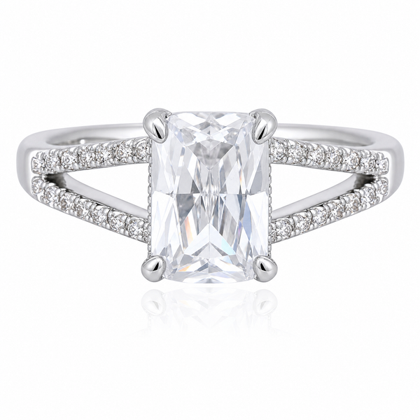 Silver Square Zircon Ring