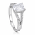 Silver Square Zircon Ring