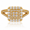Gold Plated Square Shaped Zircon Ring