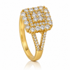 Gold Plated Square Shaped Zircon Ring