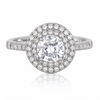 Silver Round Zircon Ring