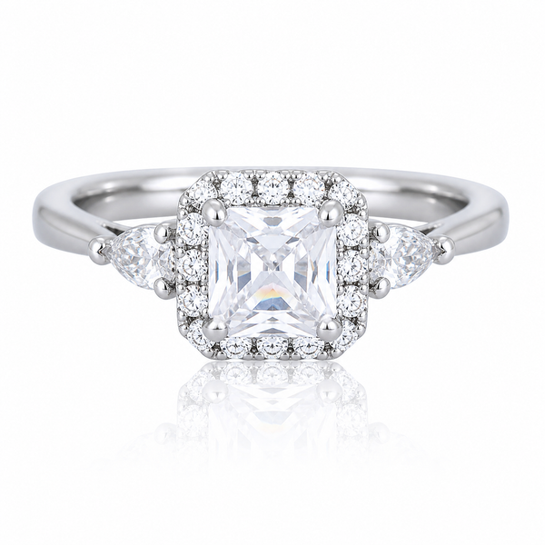 Silver Princess Style Zircon Ring